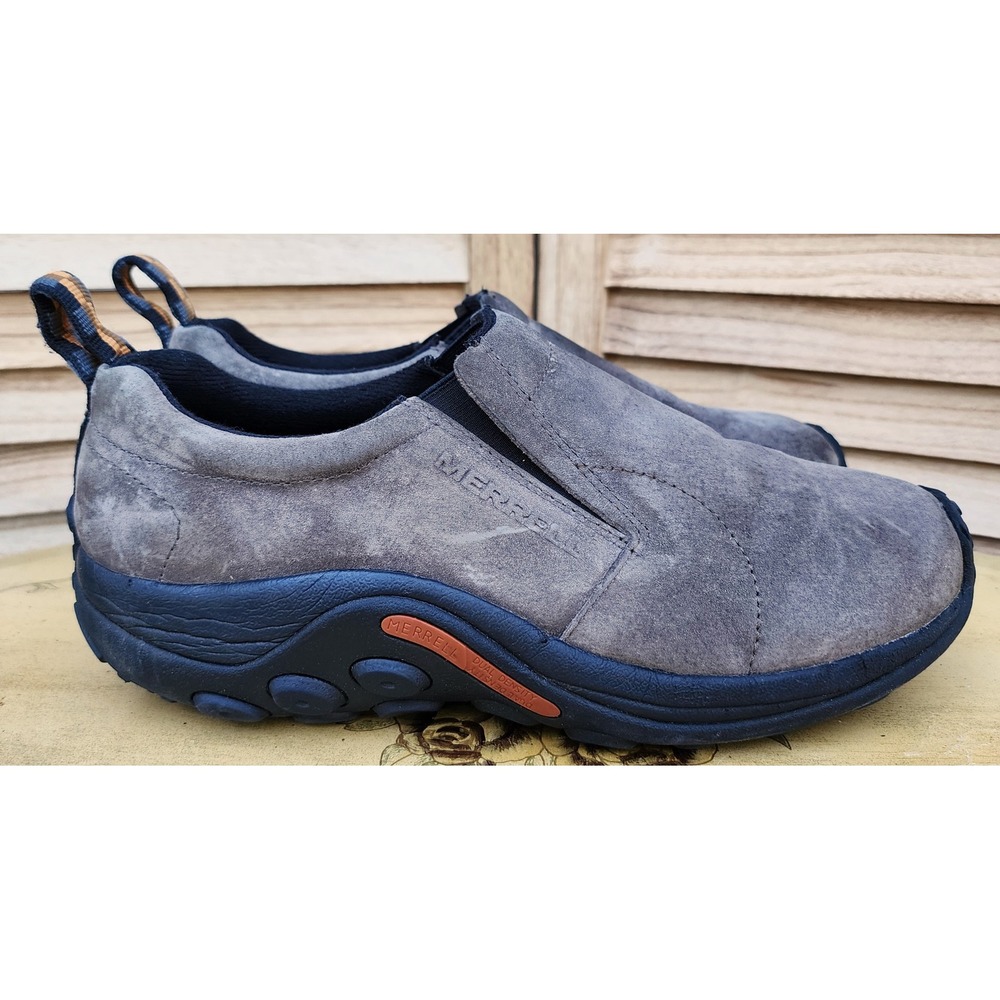 Merrell Sz 9 Gray Suede Jungle Moc J60787 Slip On Loafers Walking Shoes Comfort